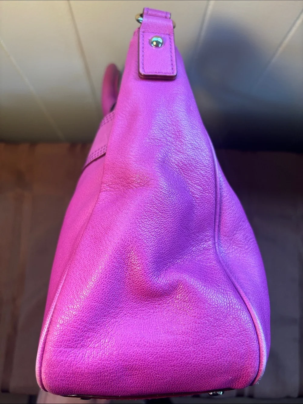 kate spade Vibrant Fuchsia Leather Satchel with Detachable Strap
